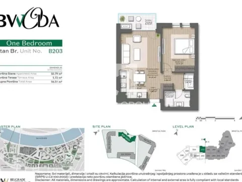 Prodaja, dvosoban stan, 57m², Savski Venac, Beograd