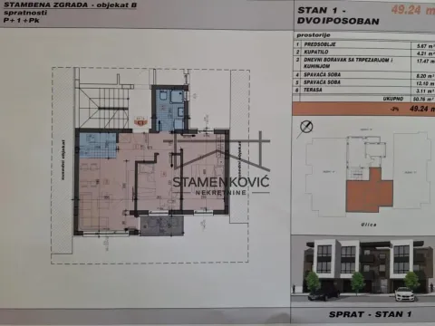 Prodaja, dvosoban stan, 49m², Adice, Novi Sad Sve Podlokacije