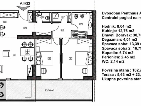 Sale, two bedroom apartment, 126m², Budva, Crna Gora - image 9
