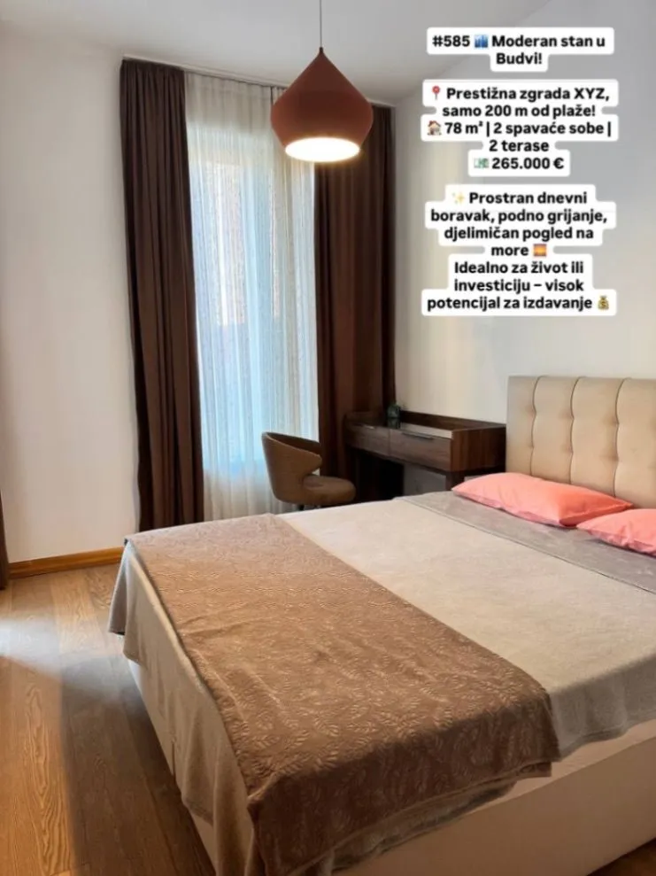 Sale, two bedroom apartment, 78m², Bulevar, Budva