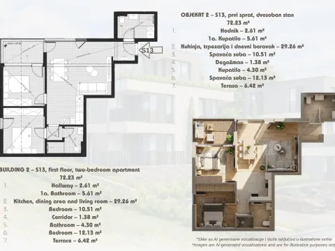 Sale, two bedroom apartment, 72m², Dobrota, Kotor - image 4
