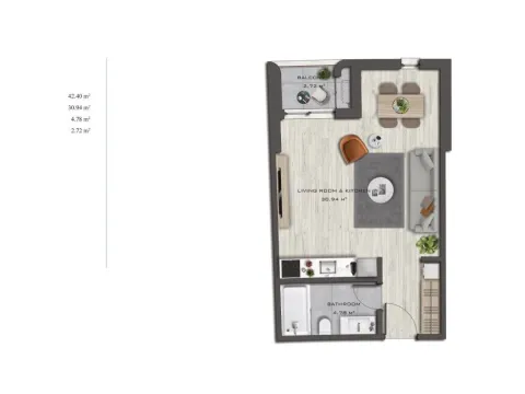 Prodaja, jednosoban stan, 50m², Bar, Crna Gora - image 23