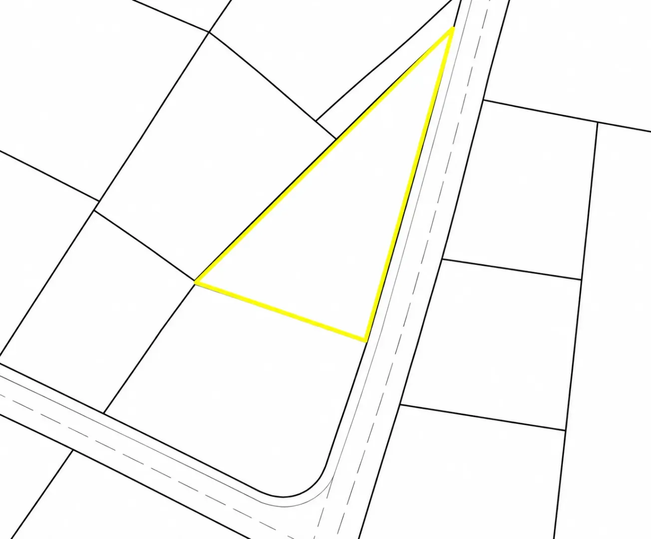 Katastarski plan sa označenom parcelom i okolnim putevima.