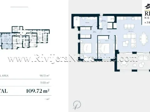 Sale, two bedroom apartment, 110m², Tivat, Crna Gora - image 6