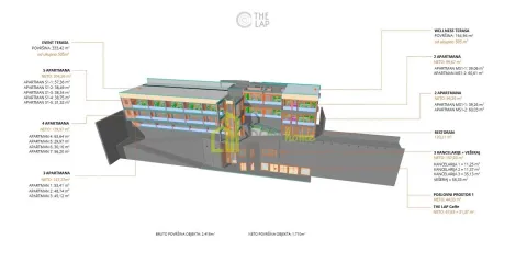 A 3D floor plan showing the layout and room areas of the building. - image 2