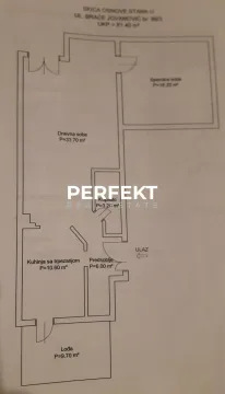 Osnova stana sa rasporedom prostorija i kvadraturom. - image 4