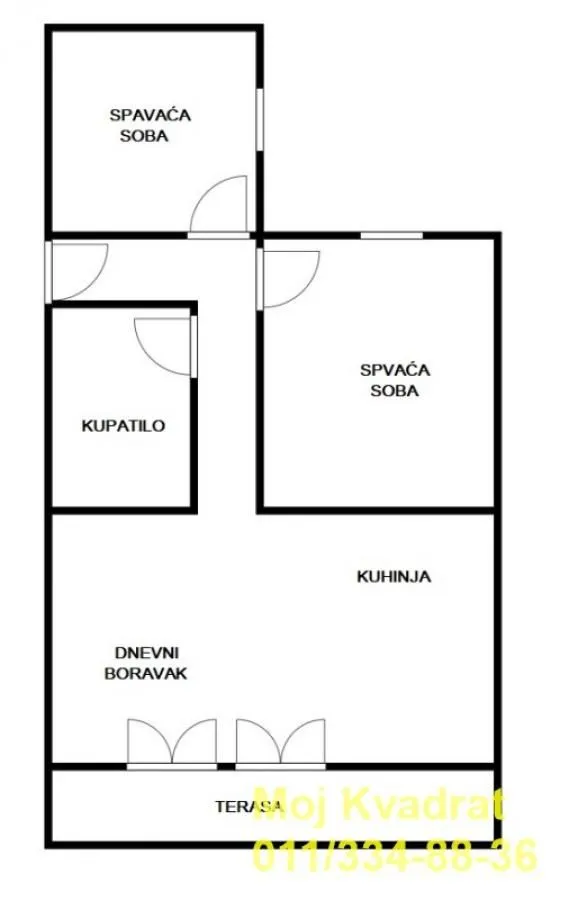 Prodaja, dvosoban stan, 57m², Đeram Pijaca, Beograd