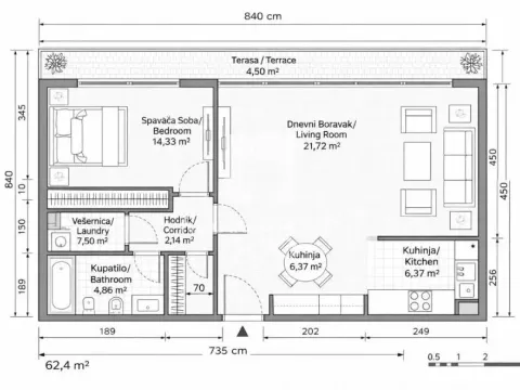 Prodaja, dvosoban stan, 62m², Savski Venac, Beograd - image 1