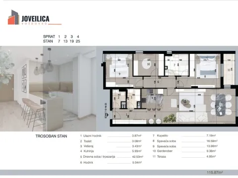 Prodaja, stan, 116m², Voždovac Sve Podlokacije, Beograd - image 3