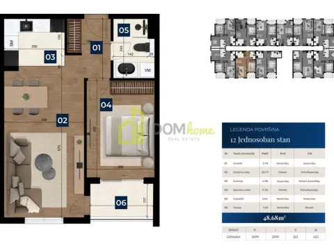 Prodaja, jednosoban stan, 48m², Zabjelo, Podgorica - image 4