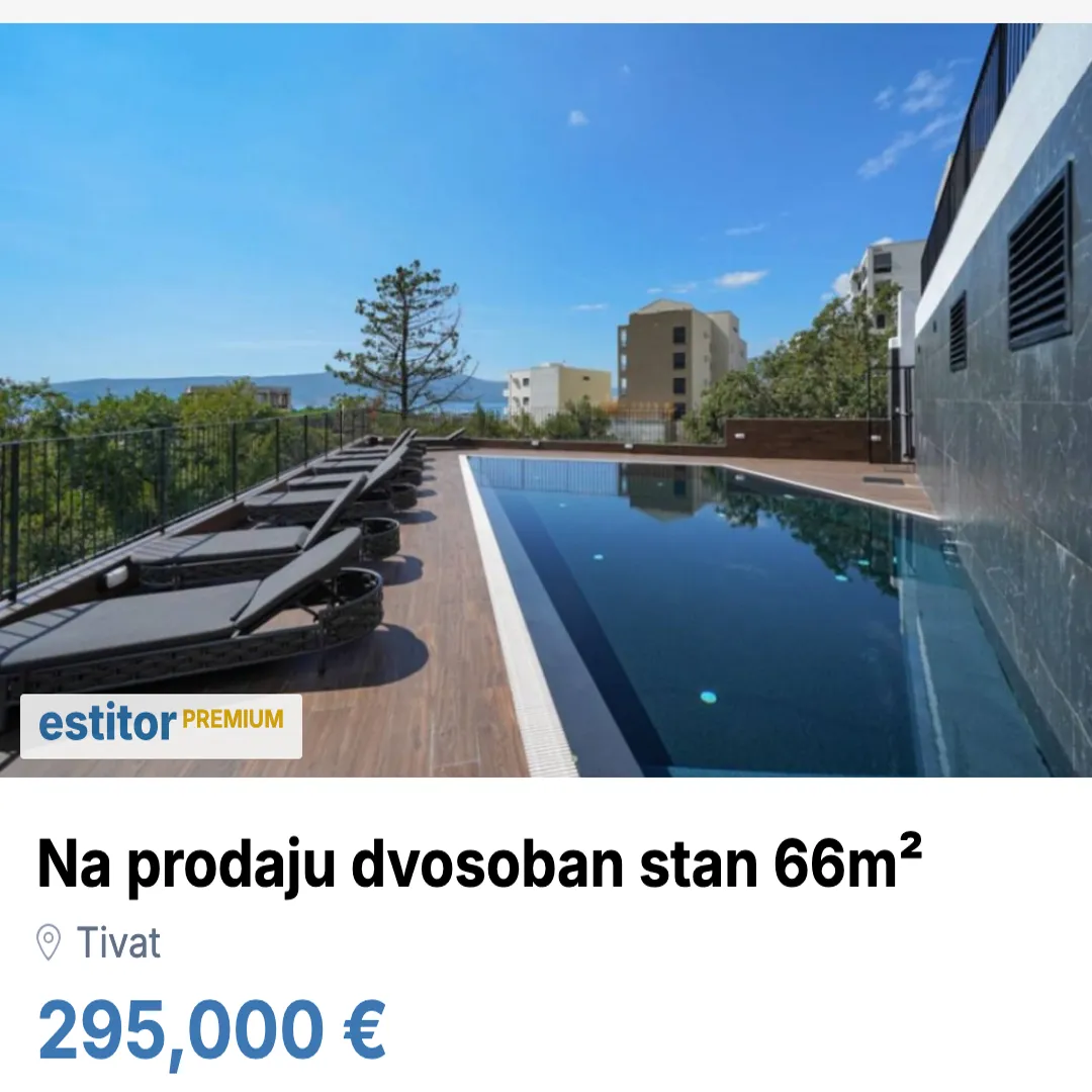 Prodaja, dvosoban stan, 66m², Tivat, Crna Gora