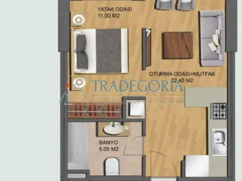 Prodaja, jednosoban stan, 42m², Bar, Crna Gora - image 2