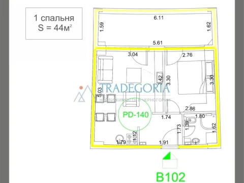 Prodaja, dvosoban stan, 93m², Budva, Crna Gora - image 25