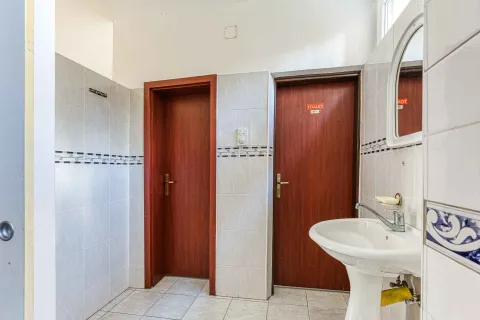 Kupatilo sa umivaonikom i pločicama na zidovima. - image 45