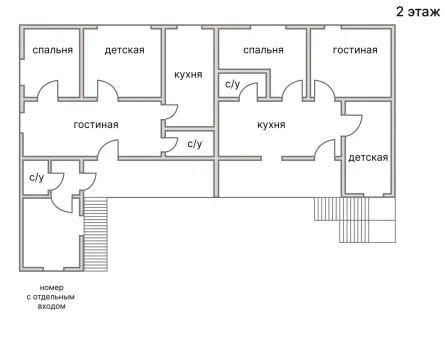 Plan osnove drugog sprata nekretnine sa označenim prostorijama. - image 19