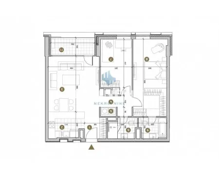 Architectural floor plan of the apartment showing the layout of the rooms. - image 17