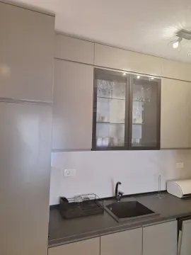 Svijetla kuhinja sa sivim elementima i ugrađenom sudoperom. - image 12