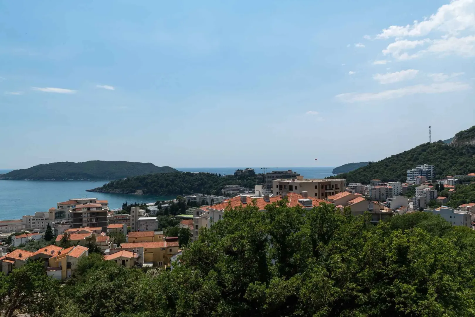 View of the city and sea from the terrace.