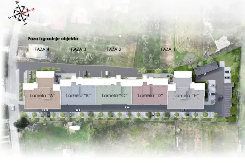 Plan parcele sa prikazom faza izgradnje i lamela objekta. - image 18