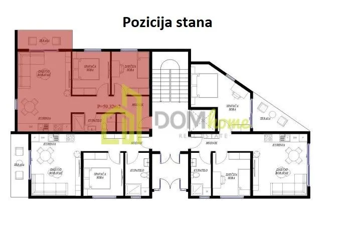 Sale, two bedroom apartment, 59m², Gorica C, Podgorica