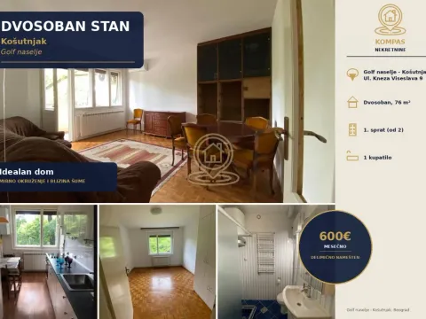 Rent, two bedroom apartment, 76m², Banovo Brdo, Beograd - image 1