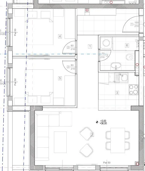 Prodaja, trosoban stan, 105m², Bečići, Budva - Plan prostora