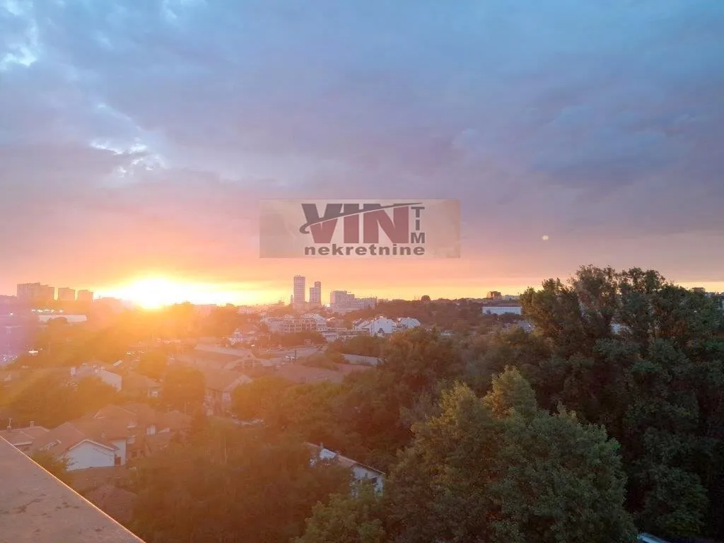 View of the city with sunset.