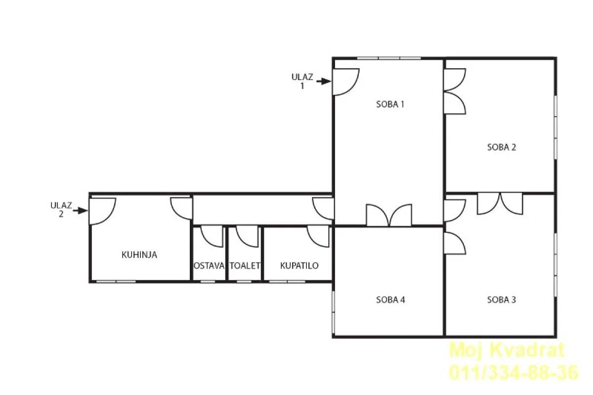 Sale, four bedroom apartment, 91m², Stari Grad, Beograd