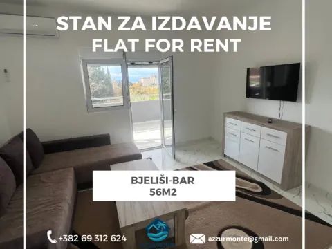 Rent, one bedroom apartment, 56m², Bjeliši, Bar - image 1