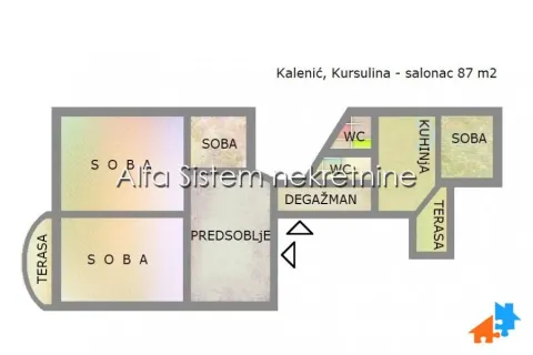 Floor plan of the apartment showing the layout of the rooms. - image 2