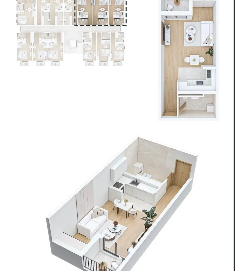 Sale, studio apartment, 31m², Stari Aerodrom, Podgorica