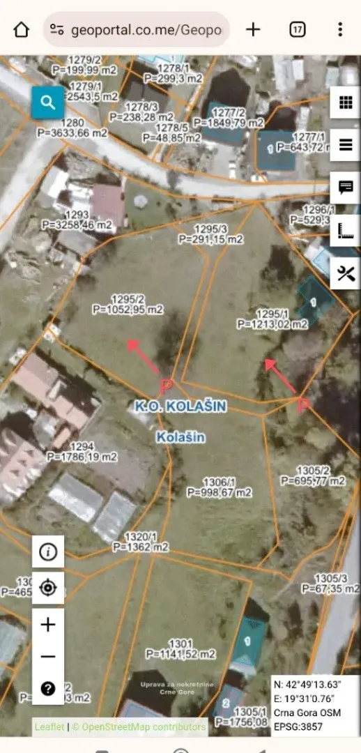 Prodaja, plac, 1053m², Centar, Kolašin