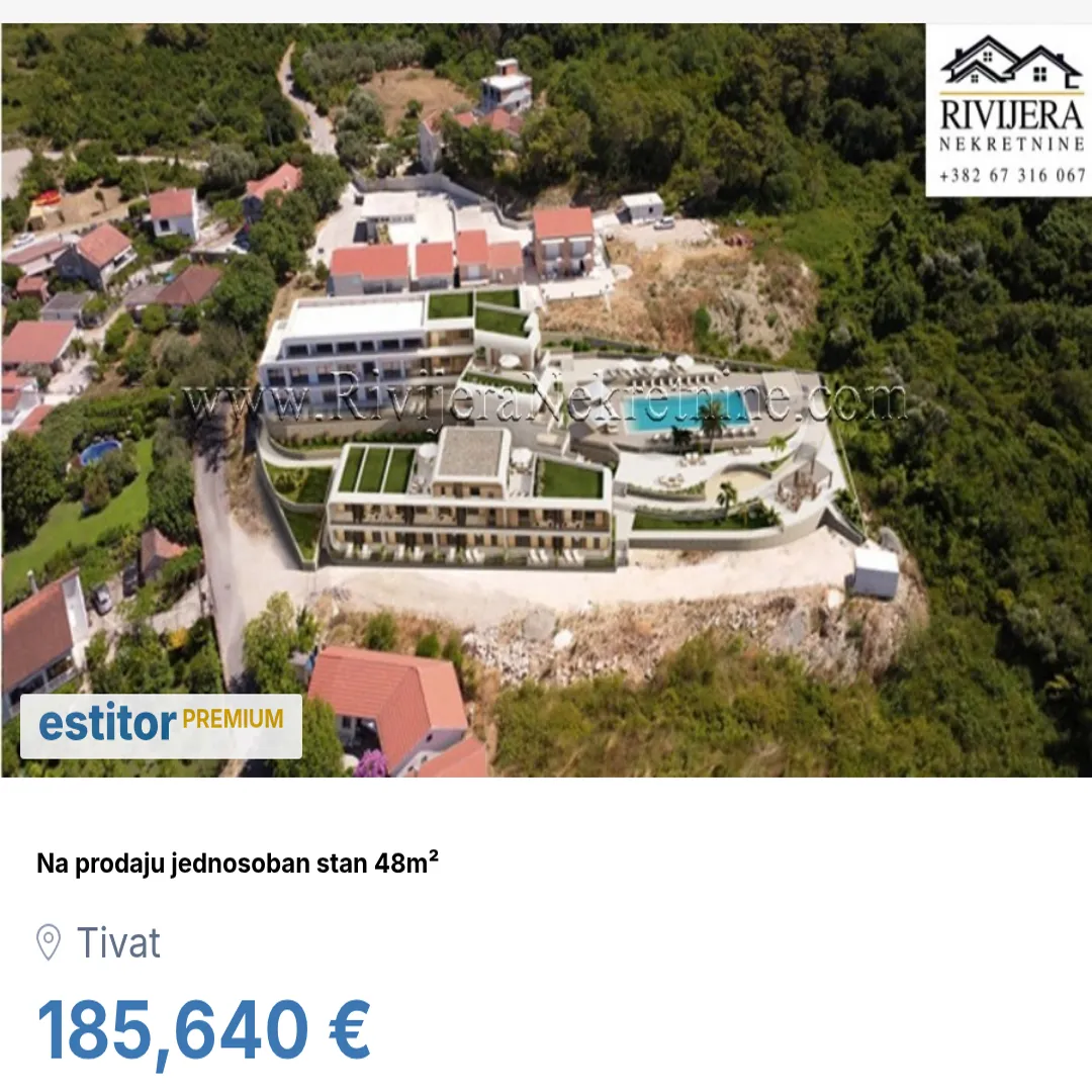 Prodaja, jednosoban stan, 48m², Tivat, Crna Gora