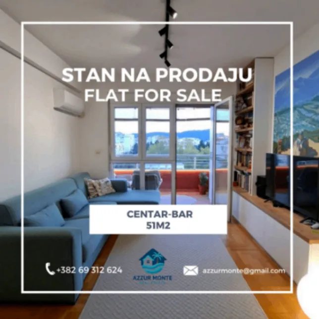 Prodaja, jednosoban stan, 51m², Centar, Bar