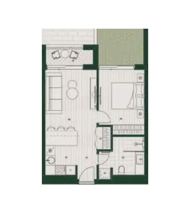 Prodaja, jednosoban stan, 41m², Mrčevac, Tivat