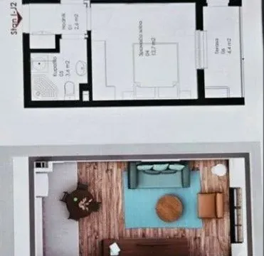 Prodaja, jednosoban stan, 47m², Zabjelo, Podgorica - image 2