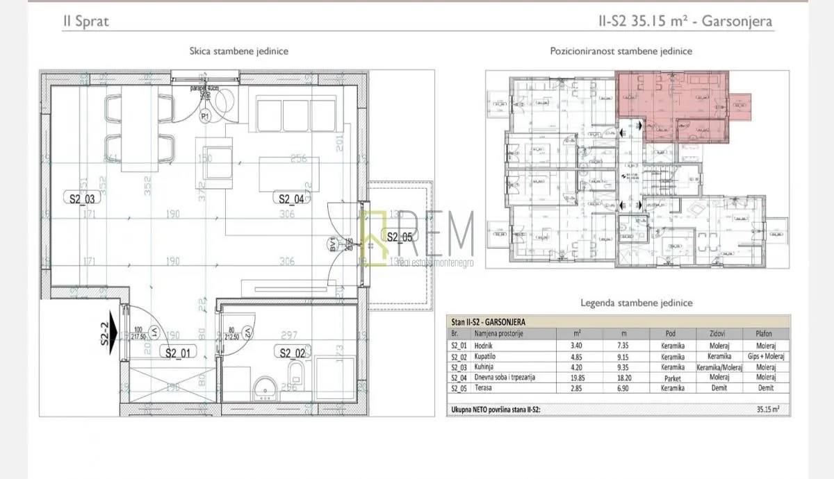 Prodaja, garsonjera, 34m², Tološi, Podgorica