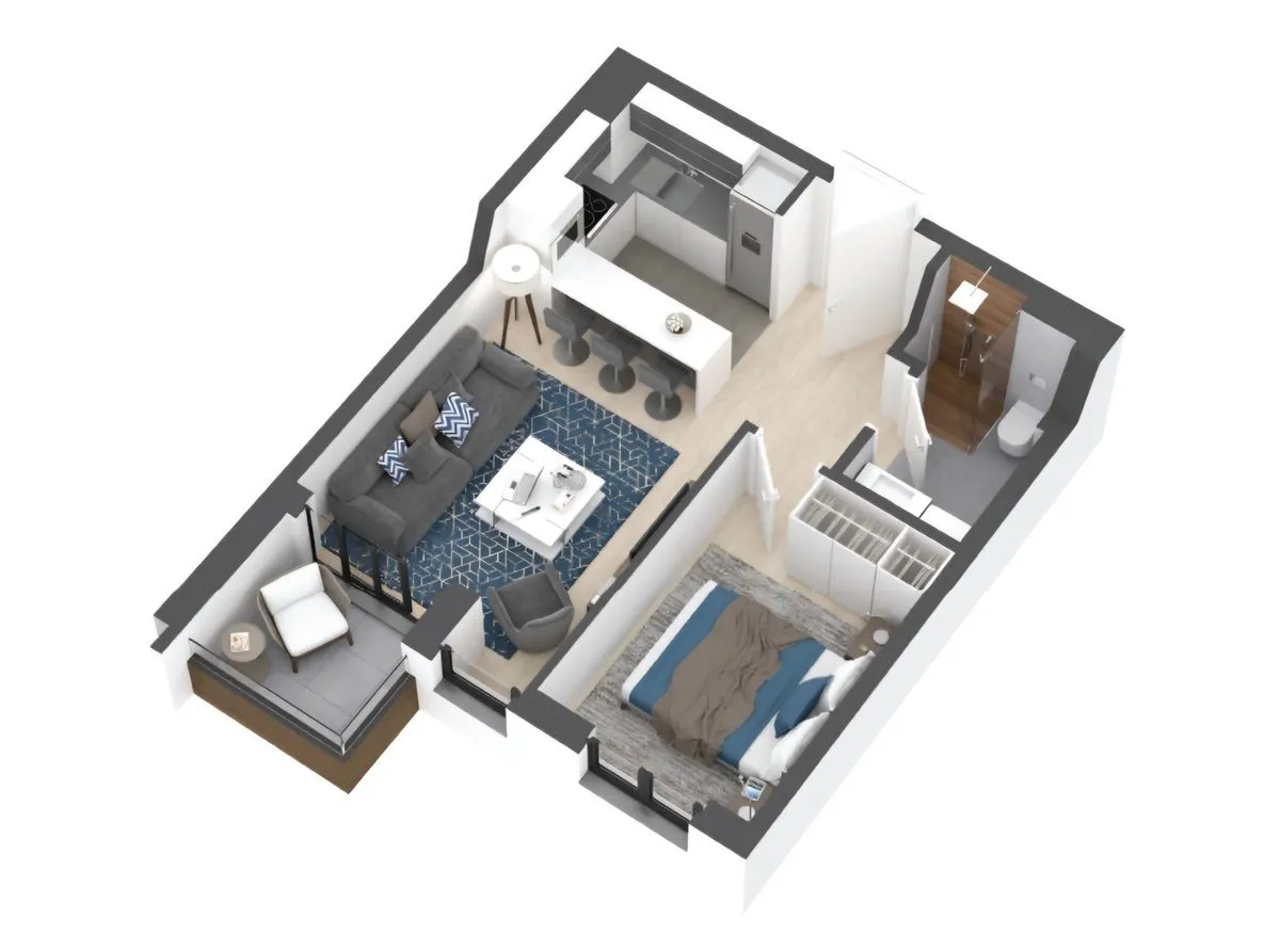 Sale, two bedroom apartment, 40m², Novi Beograd Blok 25, Novi Beograd Sve Podlokacije