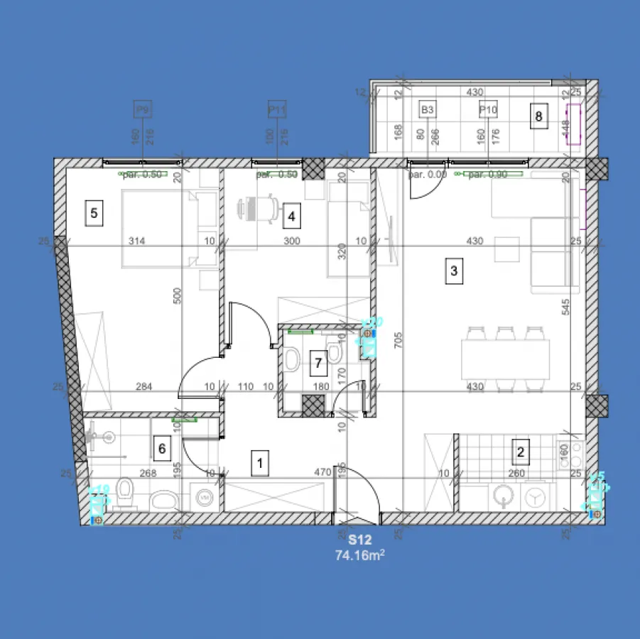 Prodaja, trosoban stan, 74m², Salajka, Novi Sad Sve Podlokacije