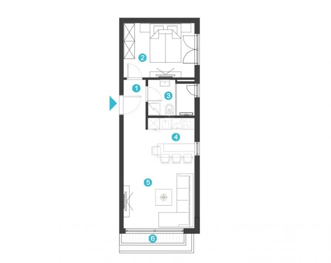 Prodaja, jednosoban stan, 39m², Tivat, Crna Gora