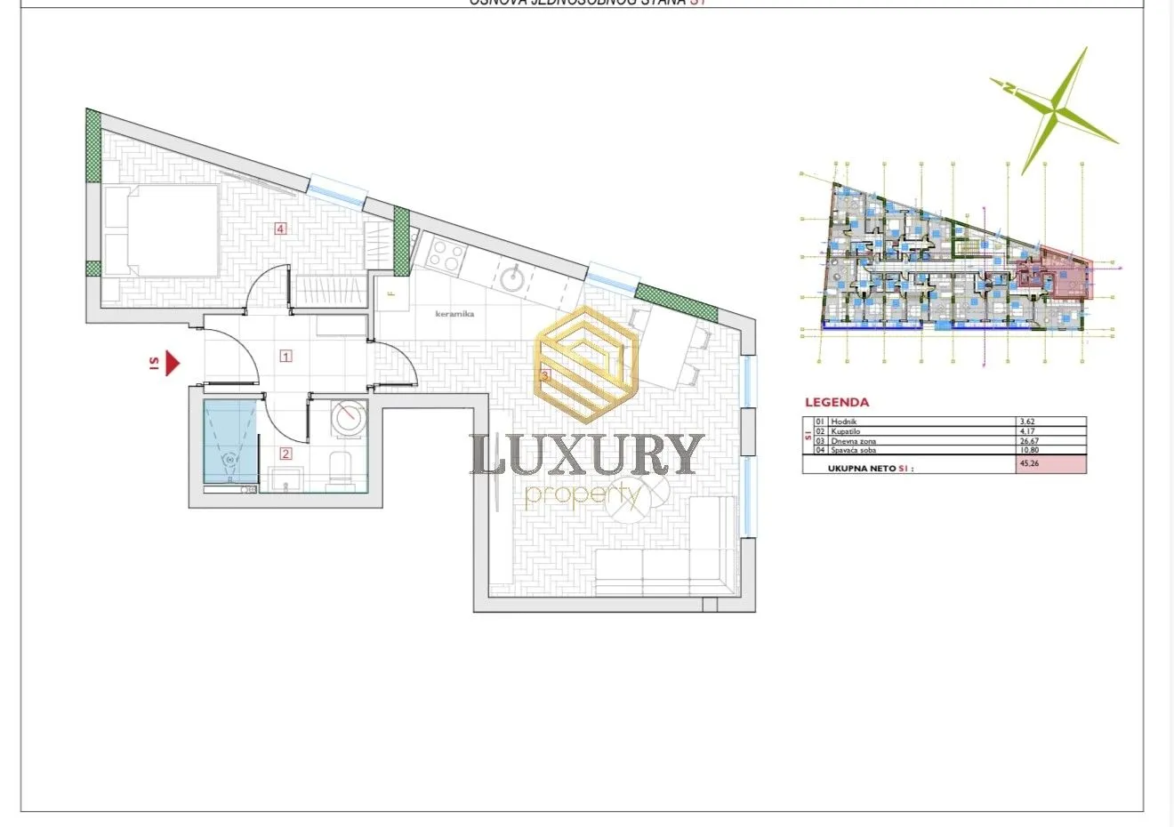 Prodaja, jednosoban stan, 45m², Zabjelo, Podgorica