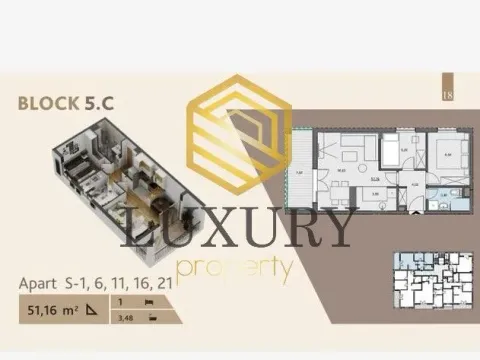 Prodaja, dvosoban stan, 52m², Seljanovo, Tivat - image 5