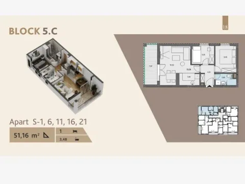 Prodaja, dvosoban stan, 52m², Donja Lastva, Tivat - image 3