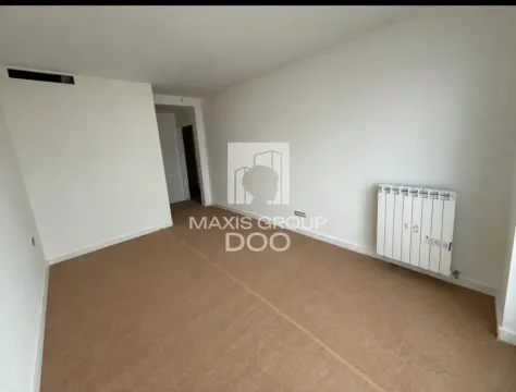 Prazna soba sa svetlim zidovima, podom obloženim tepisonom i radijatorom. - image 5