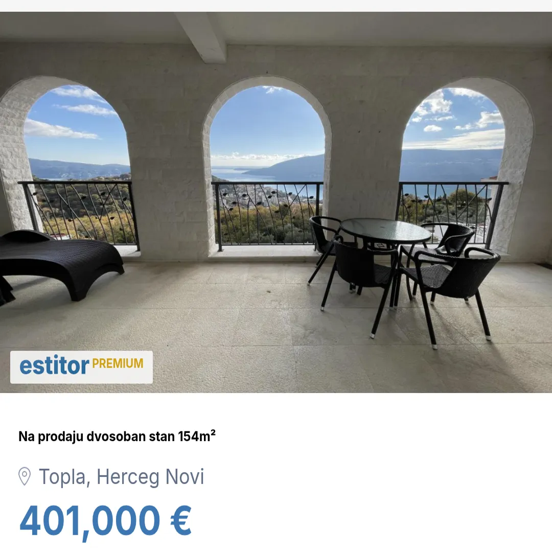 Prodaja, dvosoban stan, 154m², Topla, Herceg Novi