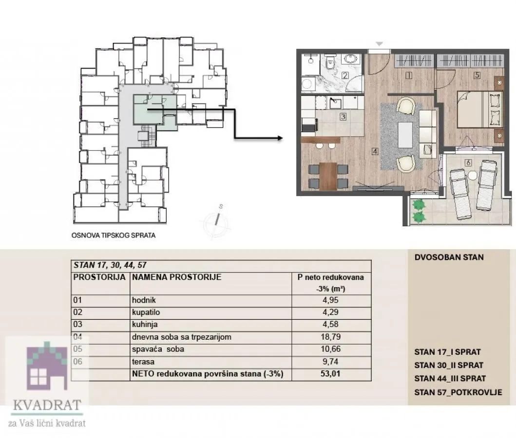 Prodaja, dvosoban stan, 53m², Obrenovac, Beograd