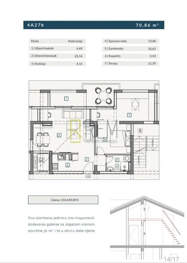Prodaja, jednosoban stan, 53m², Adok, Budva