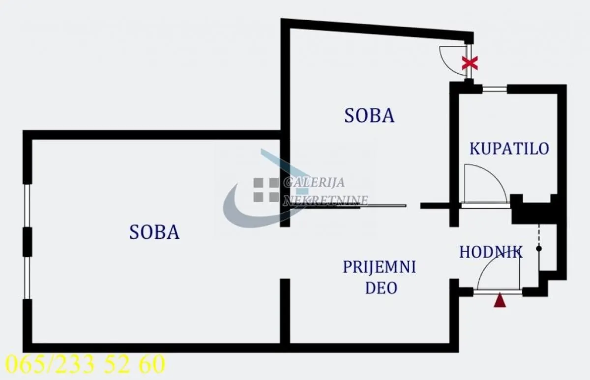 Sale, two bedroom apartment, 50m², Stari Grad, Beograd