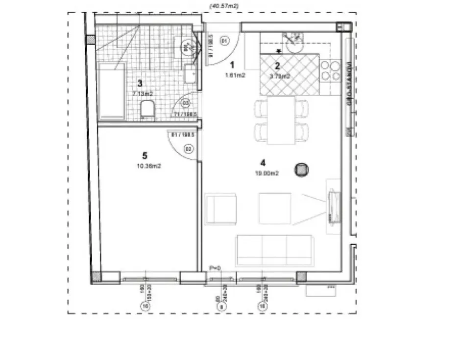 Prodaja, dvosoban stan, 41m², Novo naselje, Novi Sad