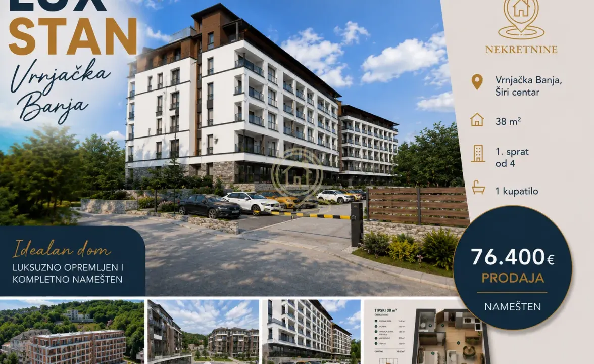 Prodaja, jednosoban stan, 38m², Centar, Vrnjačka Banja